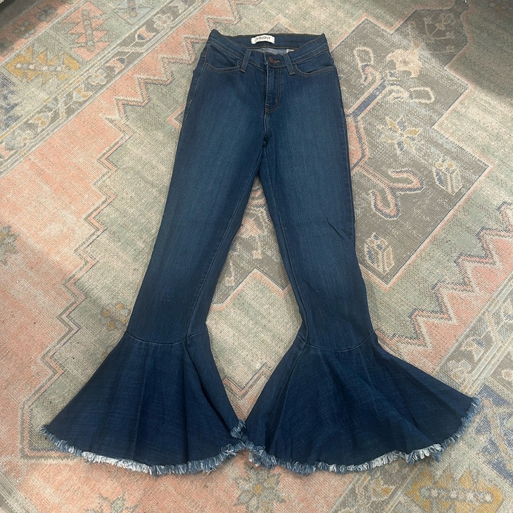 Flared Blue Denim Jeans